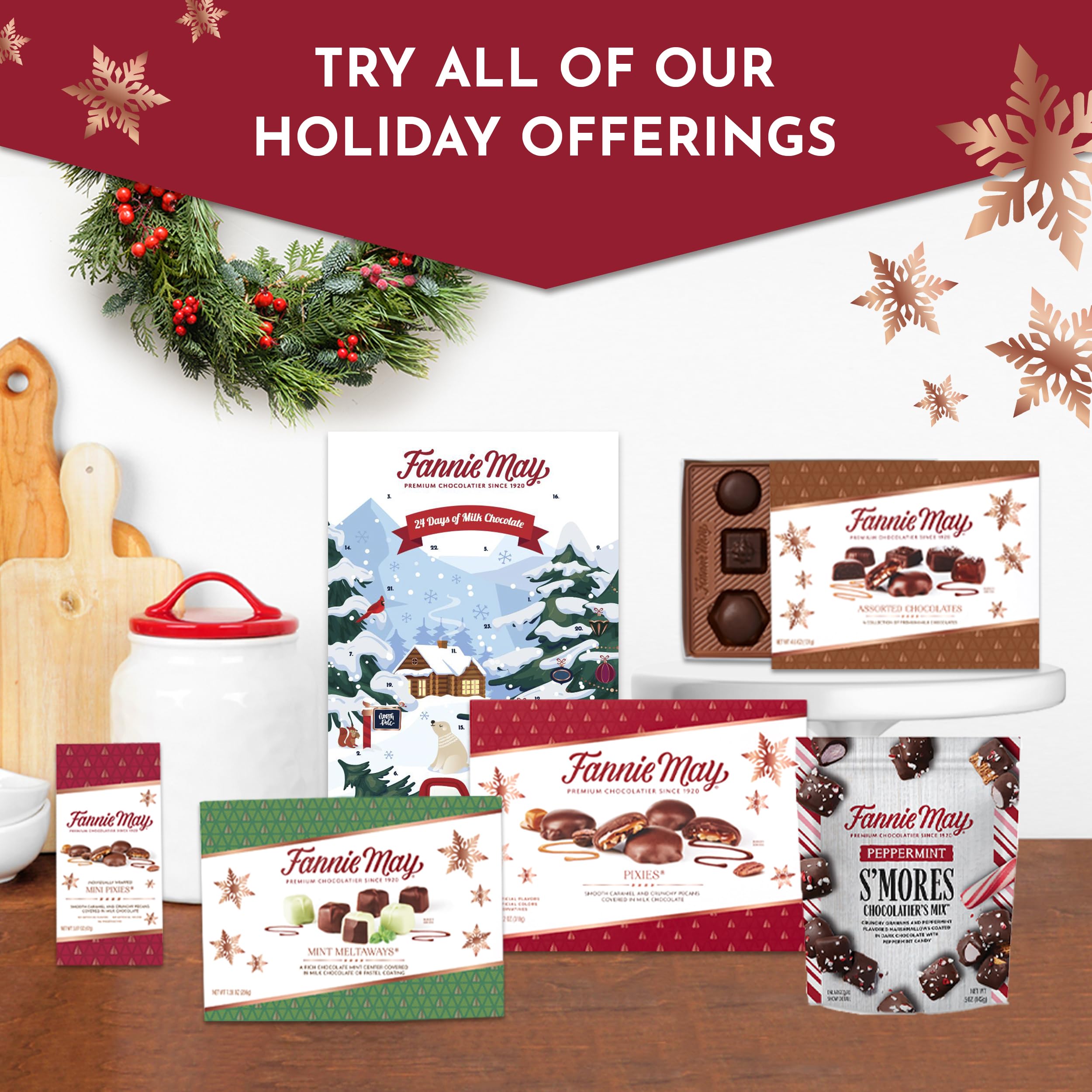 Luxurious velvet gift box with festive appeal.