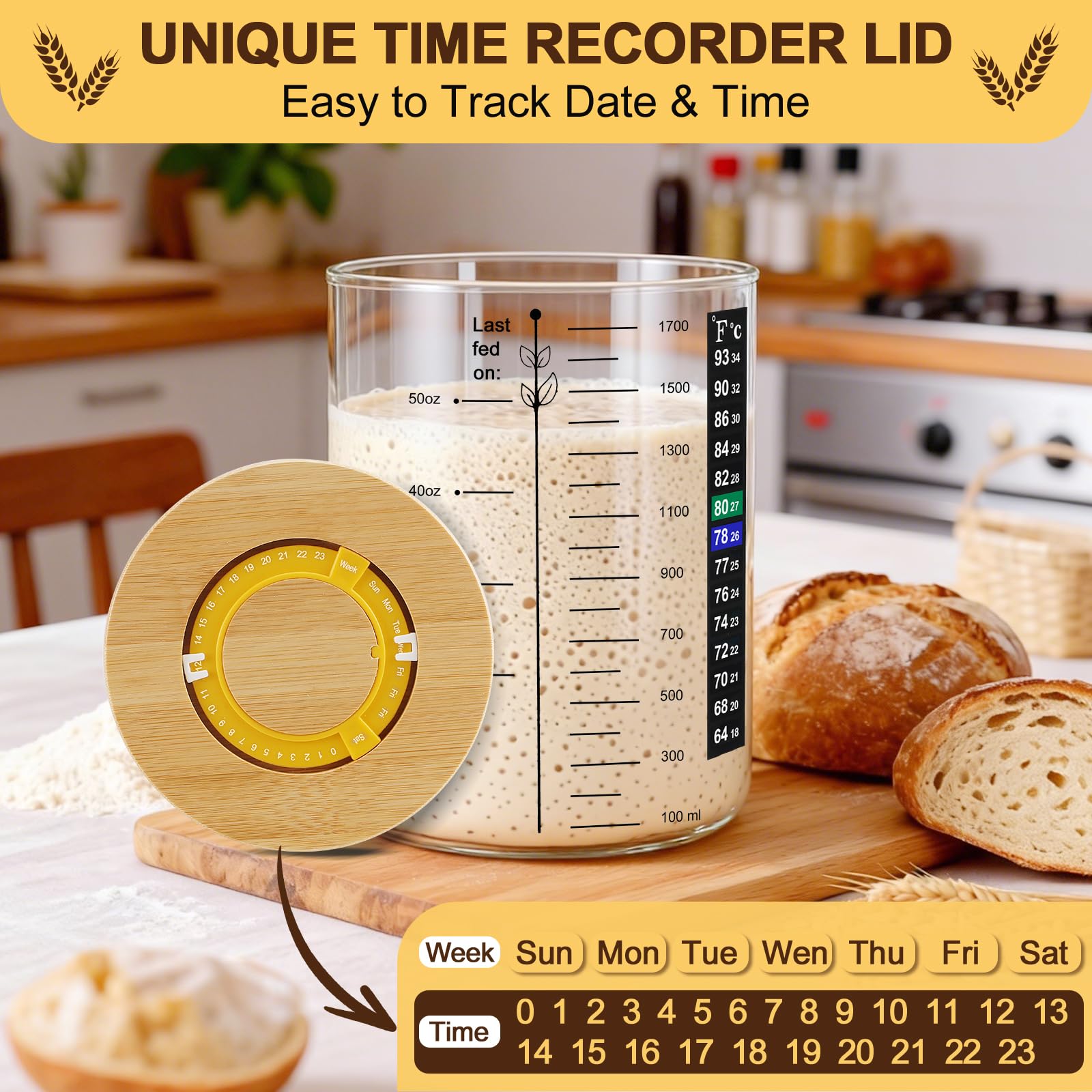 FANS-ONE 50 oz capacity jar ready for multiple loaves