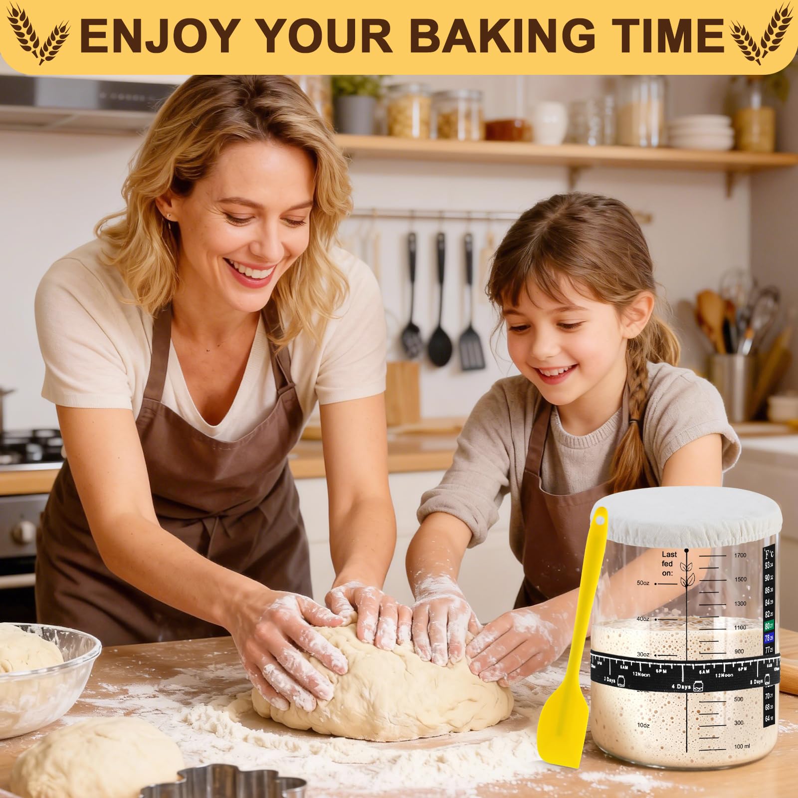FANS-ONE jar in use with dough and loaves