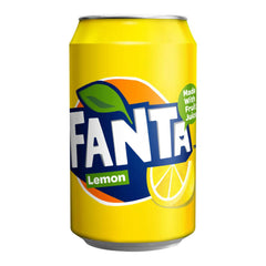 Fanta Lem on 330ml can pack for refreshing, caffeine-free citrus moments.