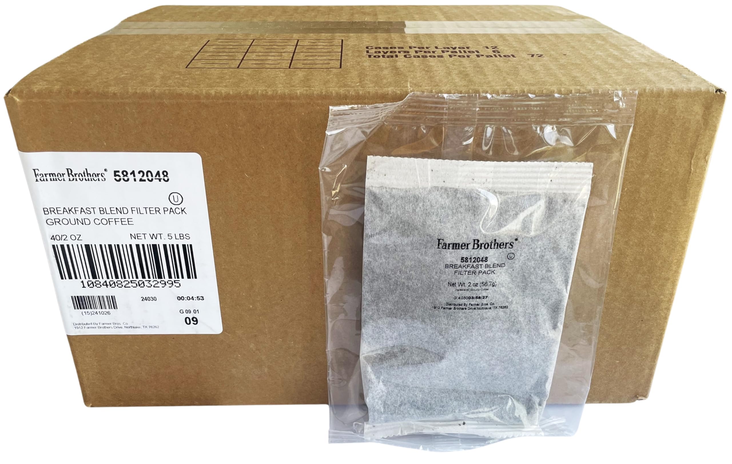 Farmer Brothers Breakfast Blend 2oz filterpack ready for quick brew
