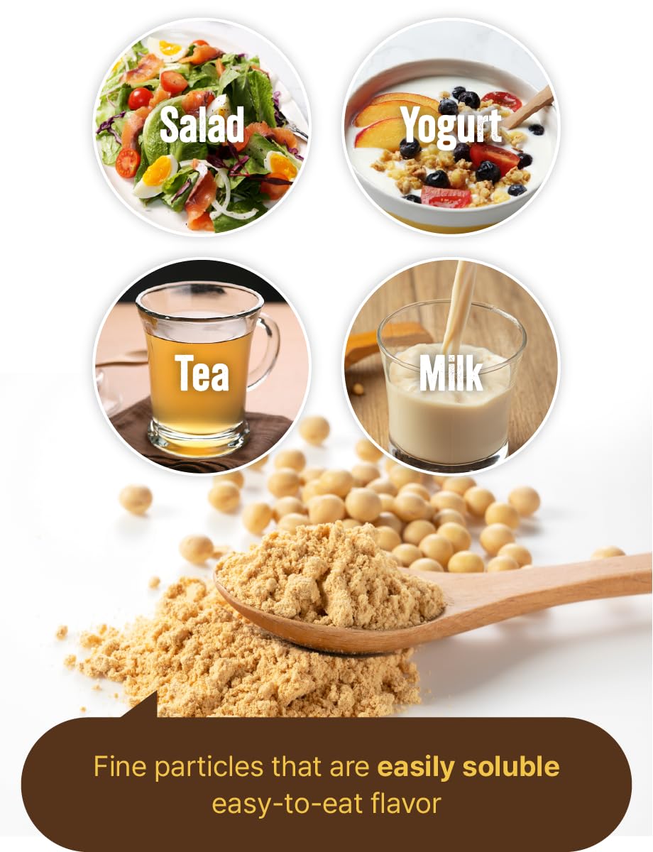 FARMER QUEEN fermented soybean powder dispense; mess-free pouring for regular use.