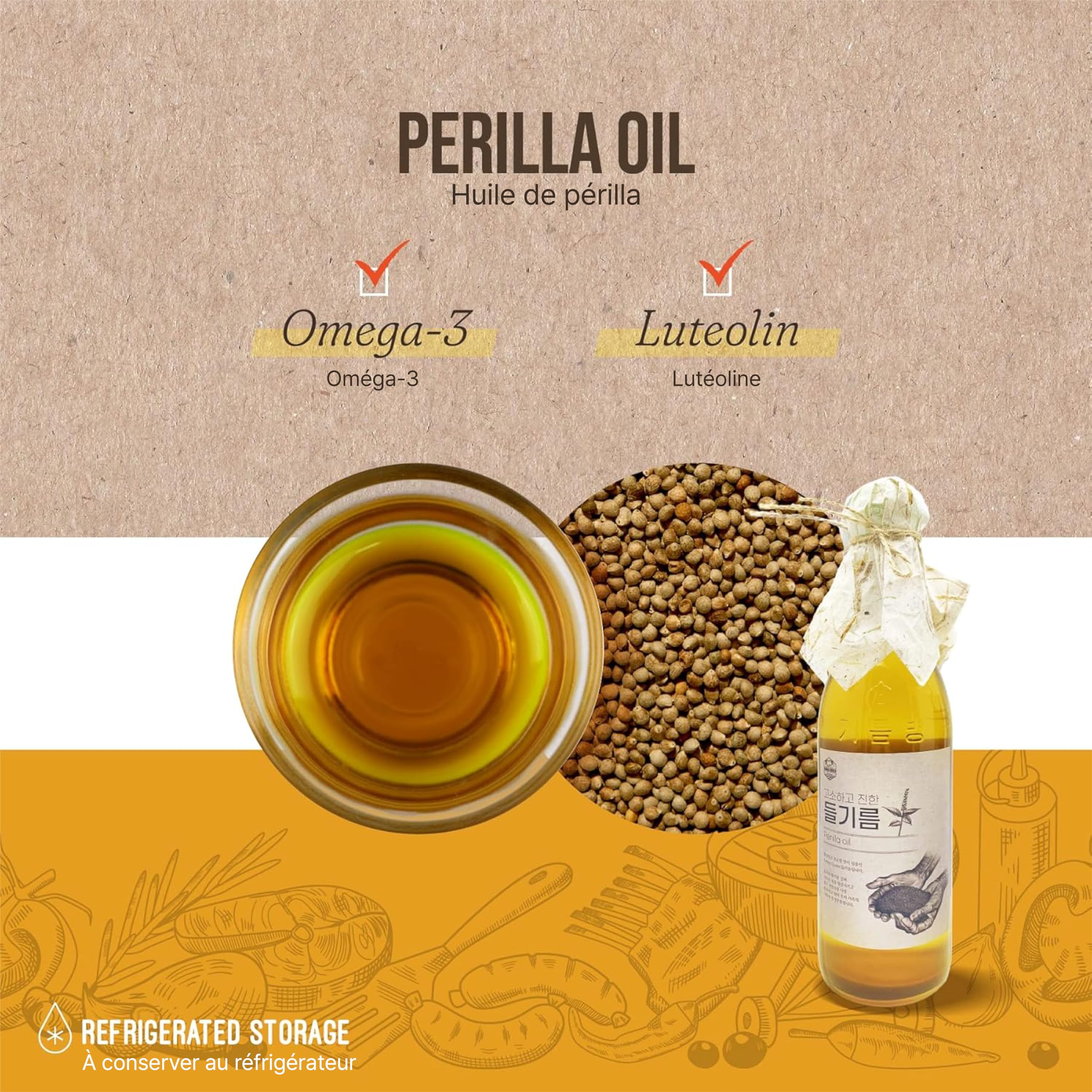 Pan-ready small flame sauté with a splash of Perilla Oil by FARMER QUEEN.