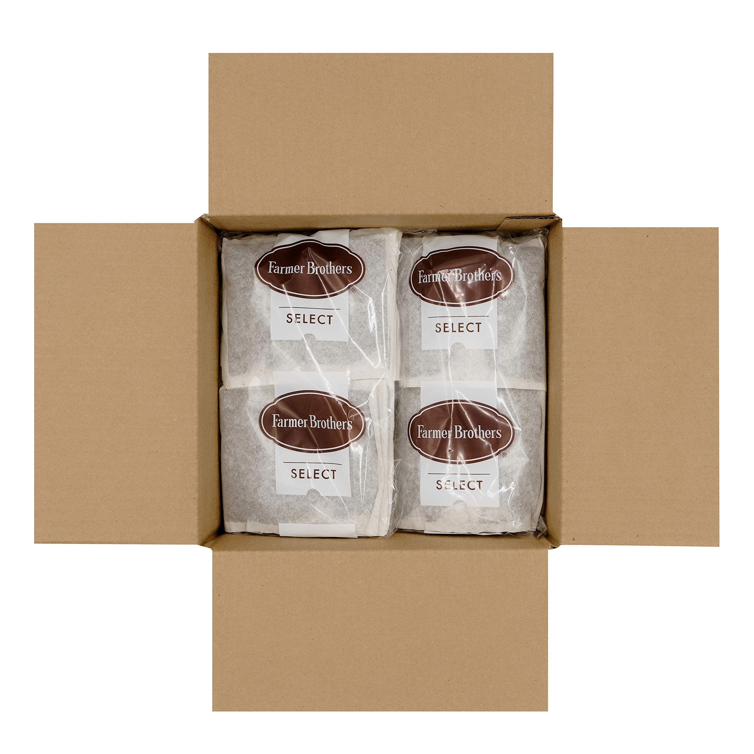Farmer Brothers Black Iced Tea case with foil pouches preserves freshness for reliable service.