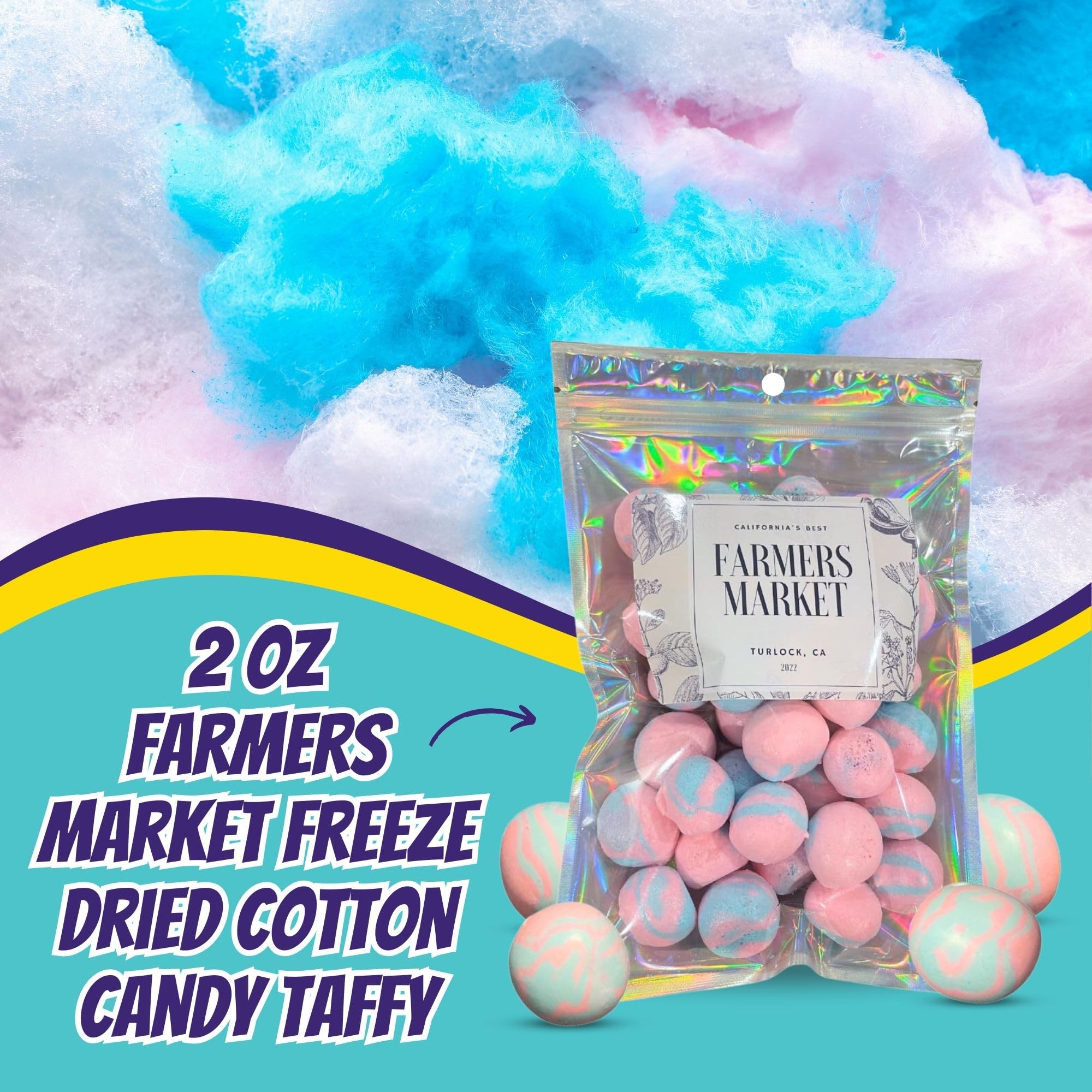 Farmers Market Cotton Candy Taffy bite-sized sweetness in every bite.