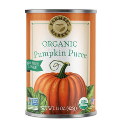Smooth texture of Farmers Market Organic Pumpkin Puree showing single-ingredient base.