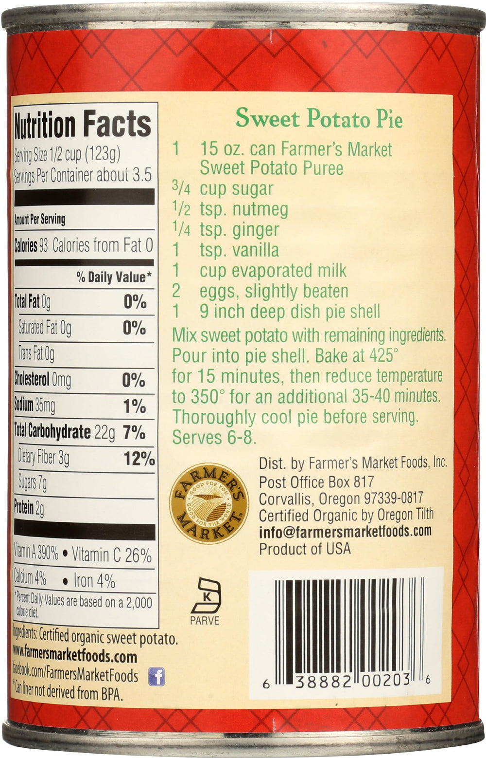 FARMER'S MARKET Puree jar-top highlighting silky texture ideal for desserts