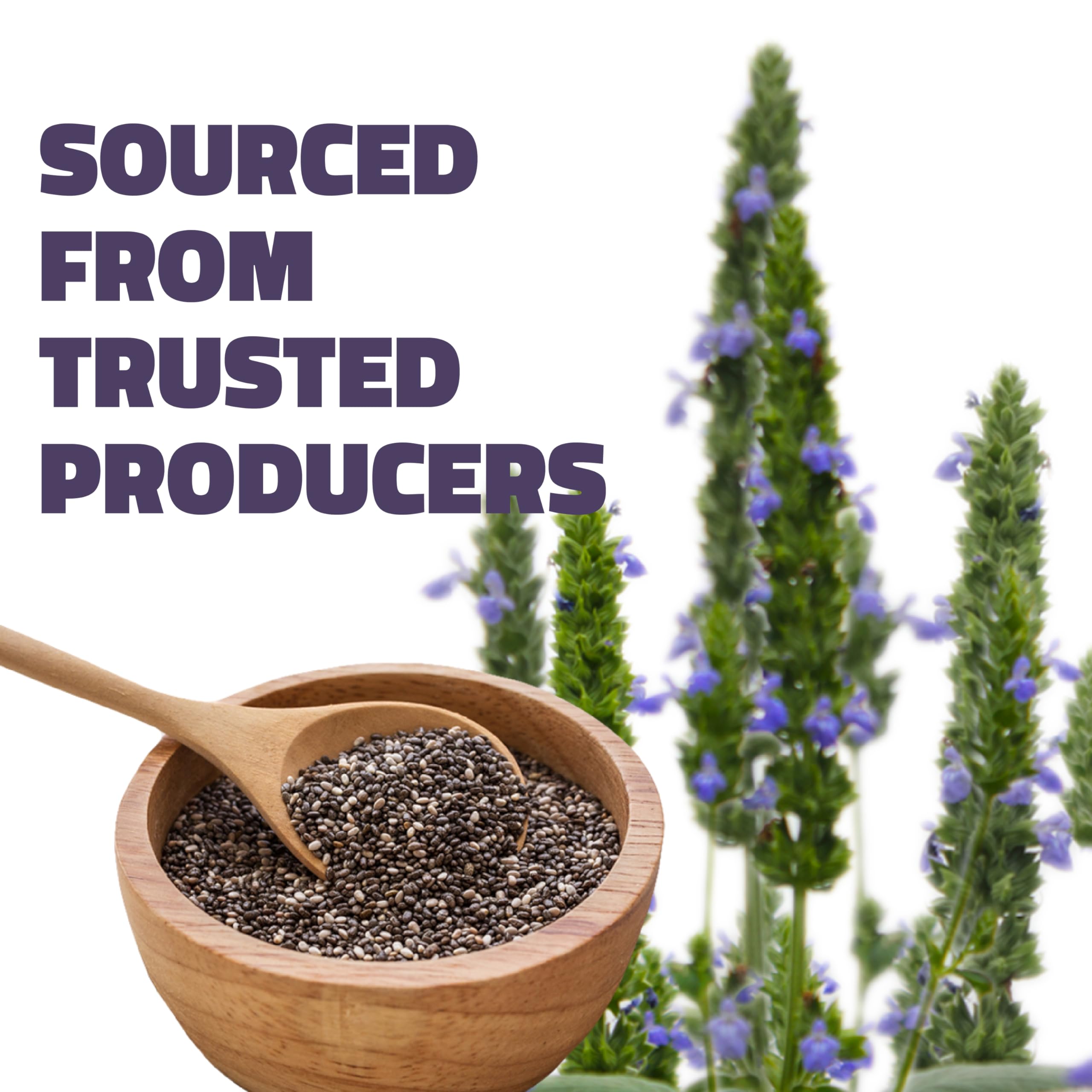Farmley chia seeds on kitchen prep for versatile uses.