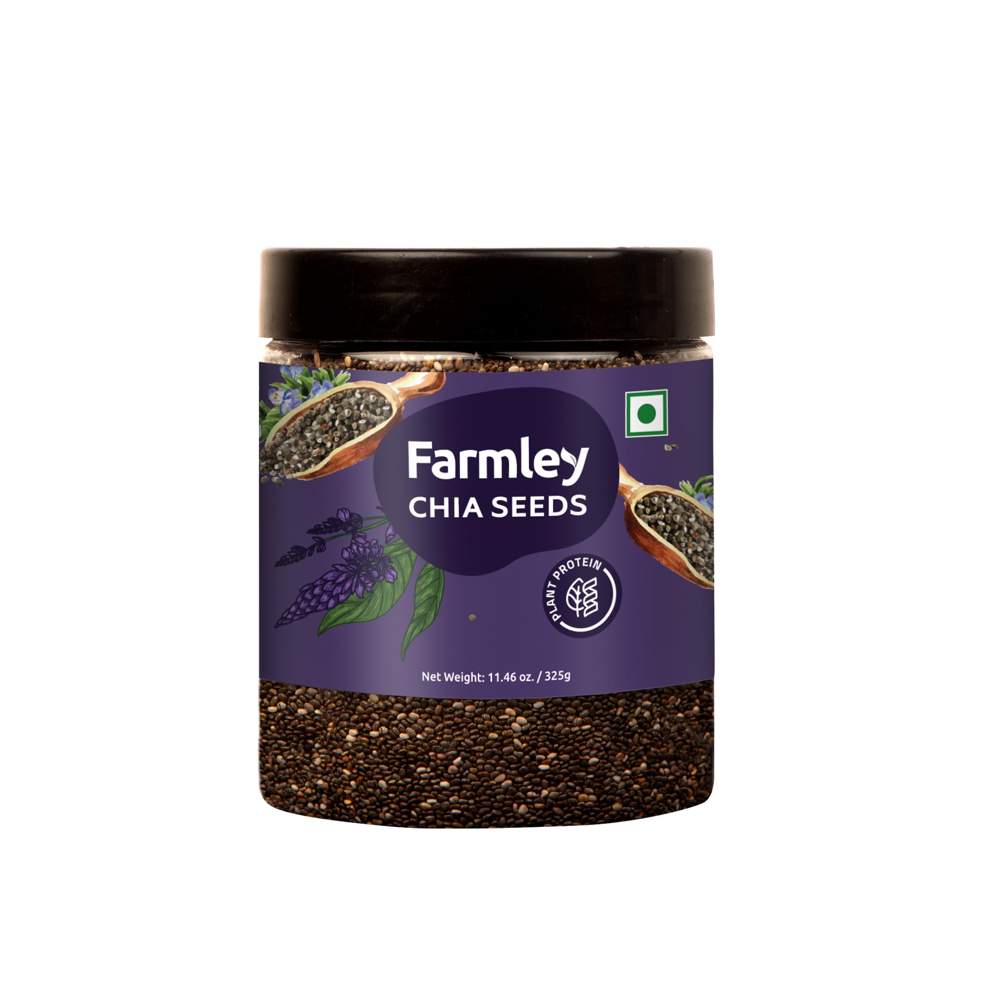 Farmley chia seeds in resealable packaging ready for fresh storage.