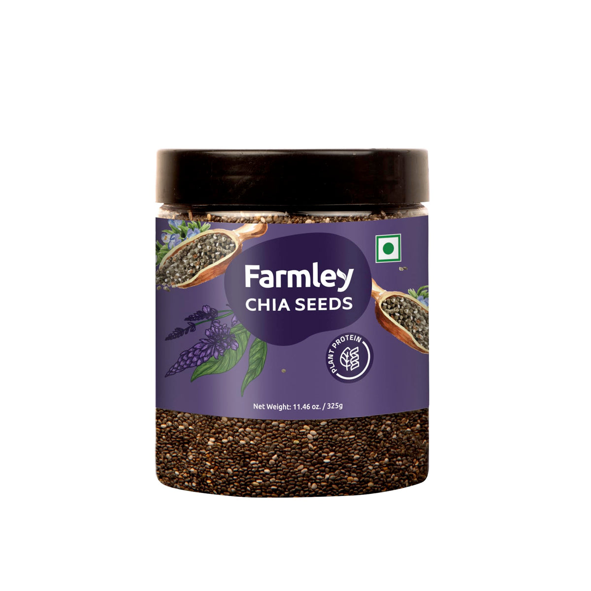 Farmley chia seeds in resealable packaging ready for fresh storage.