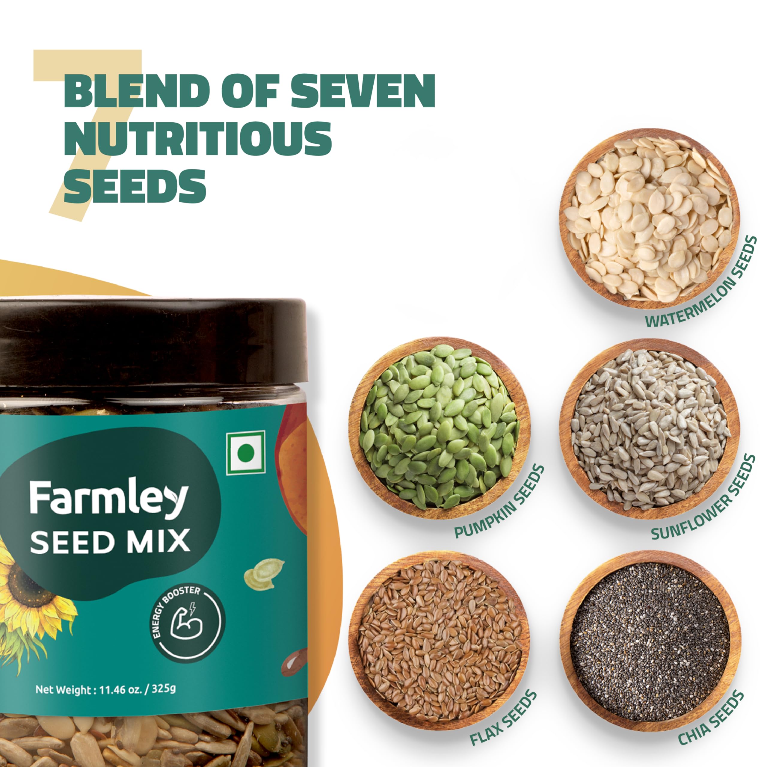 Farmley Seed Mix atop oatmeal for fiber and flavor enhancement.