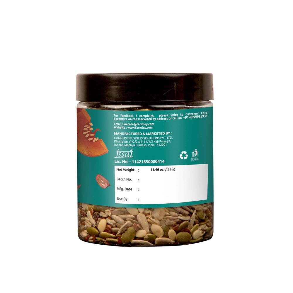 Farmley Seed Mix in a reusable jar keeps freshness.
