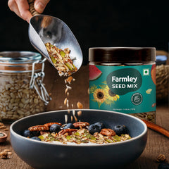 Farmley Seed Mix on yogurt adds texture and plant-based nutrients.
