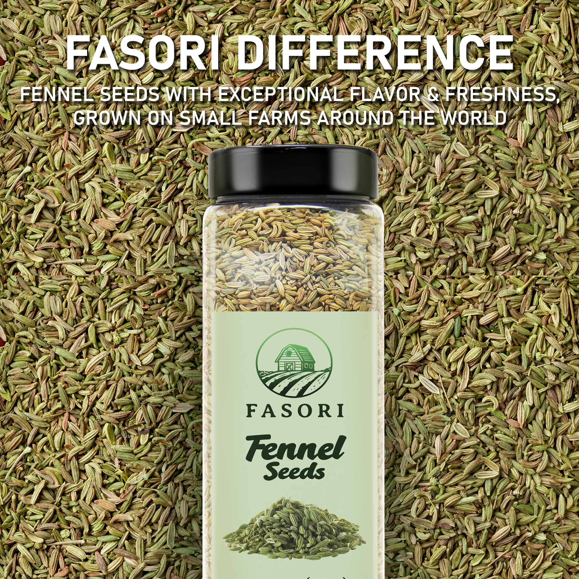 Closeup of Fasori fennel seeds aroma highlighting sweet scent.