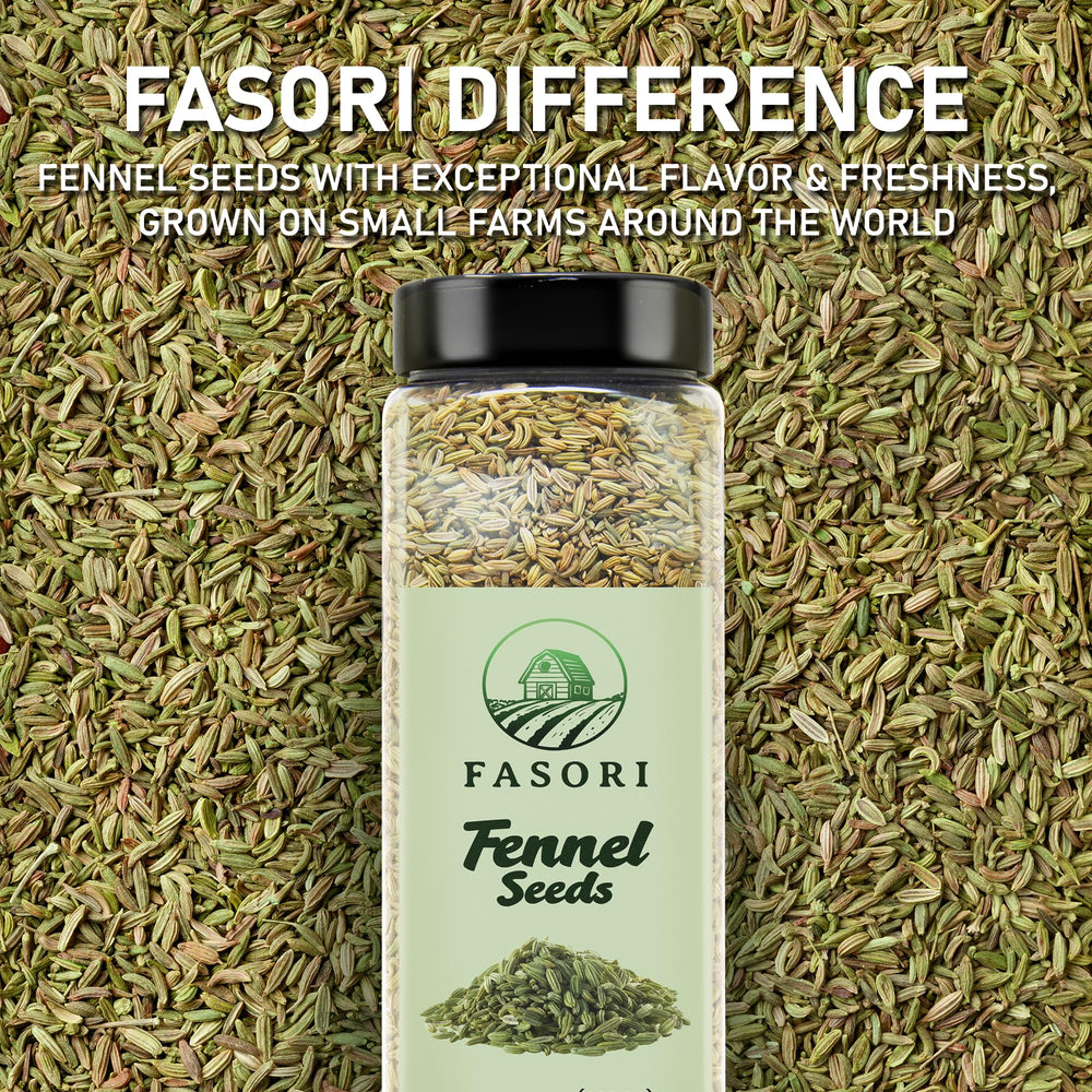 Closeup of Fasori fennel seeds aroma highlighting sweet scent.