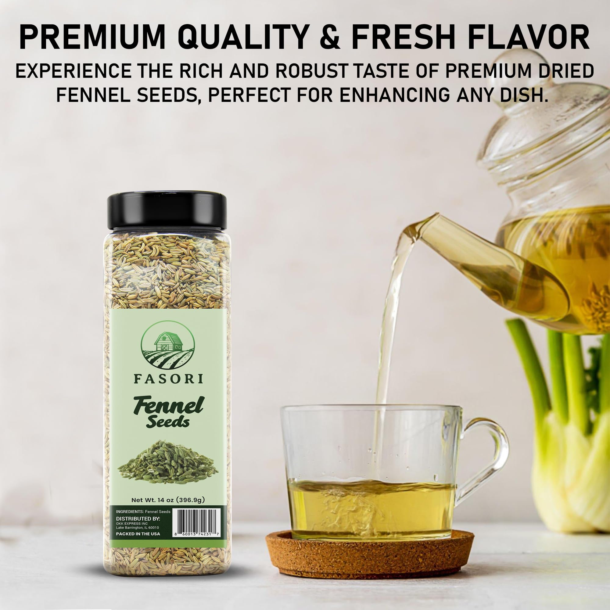 Fasori fennel seeds bulk jar ideal for home cooks and shops.