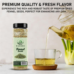 Fasori fennel seeds bulk jar ideal for home cooks and shops.