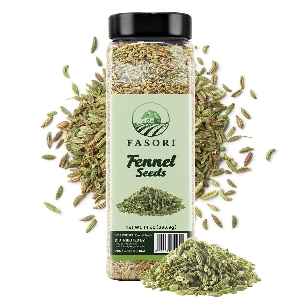 Fasori fennel seeds on a kitchen scene for seasoning dishes.