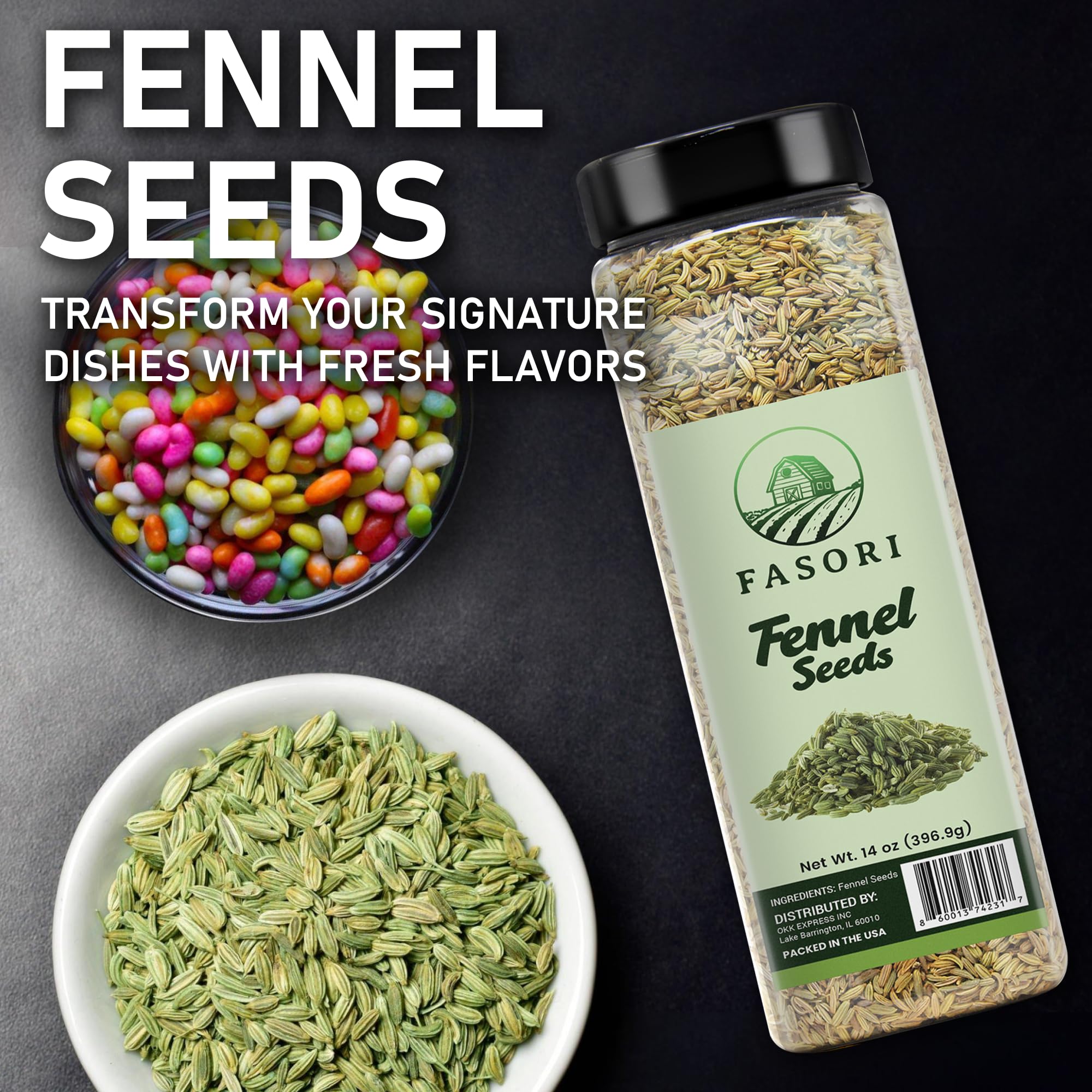 Fasori fennel seeds storage in kitchen for freshness.