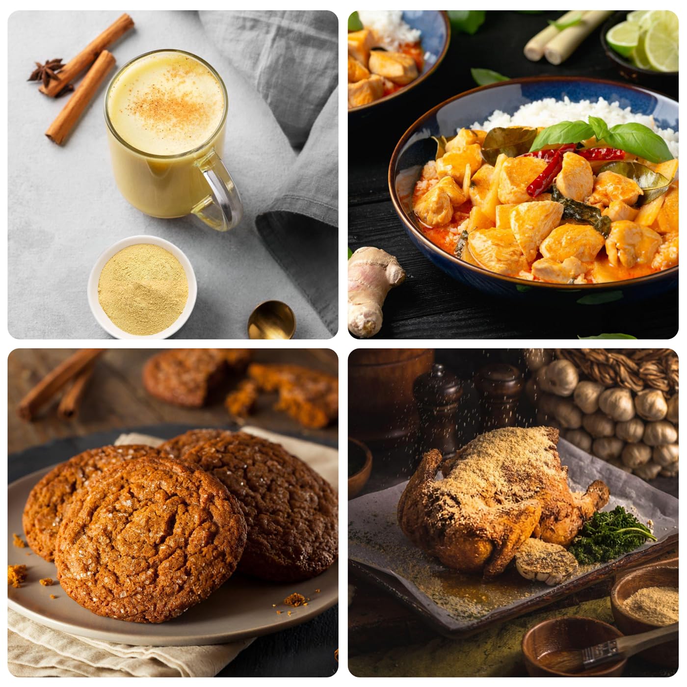 Fasori ground ginger powder around a sizzling stir-fry for vibrant aroma