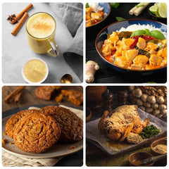 Fasori ground ginger powder around a sizzling stir-fry for vibrant aroma