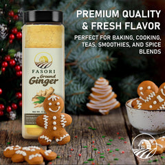 Fasori ground ginger powder being sprinkled over curry for robust flavor