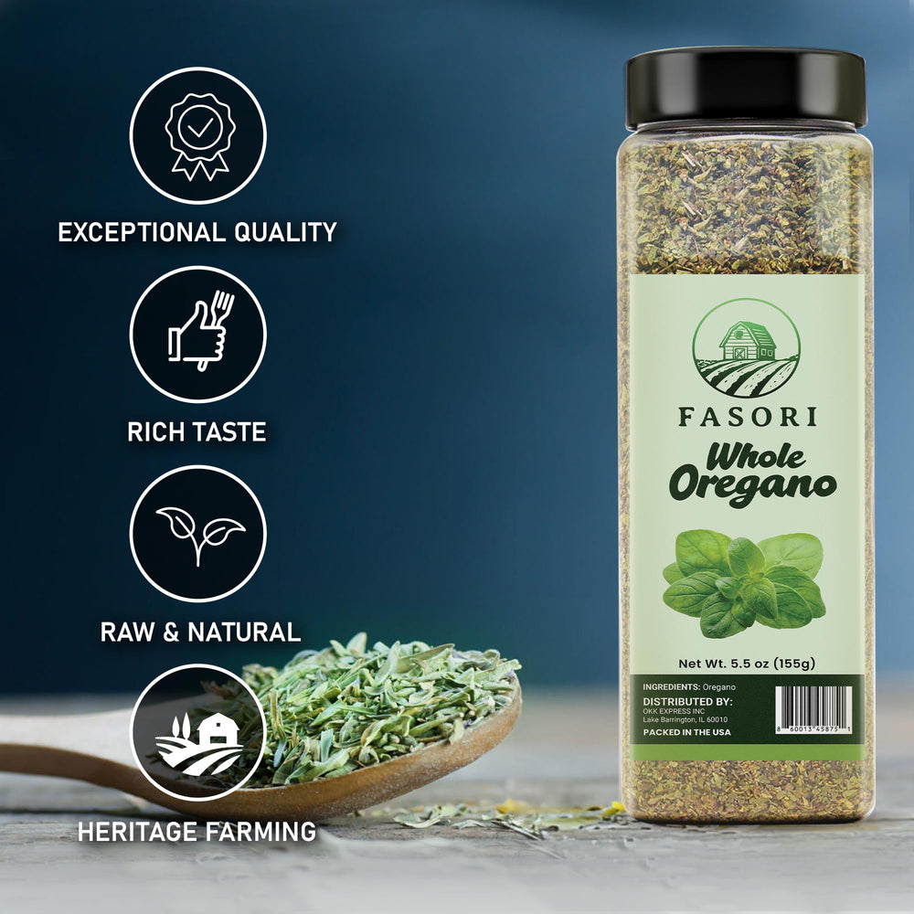 Fasori Oregano pizza topping visual suggests robust flavor in Italian dishes