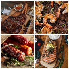 Fasori rosemary bulk 8oz jar on kitchen counter for easy seasoning.