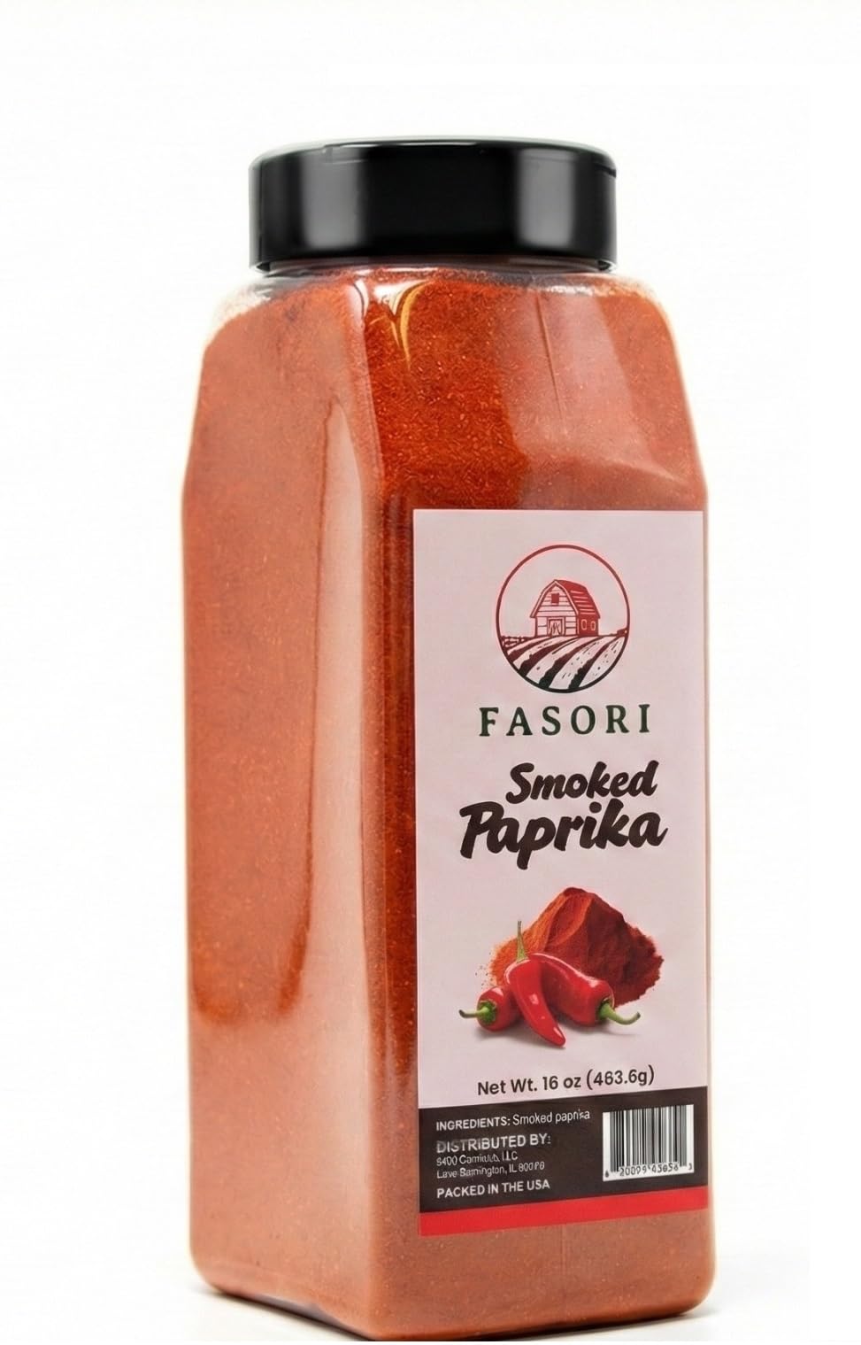 Fasori smoked paprika powder 16oz jar delivers bold wood-smoked flavor for grilling