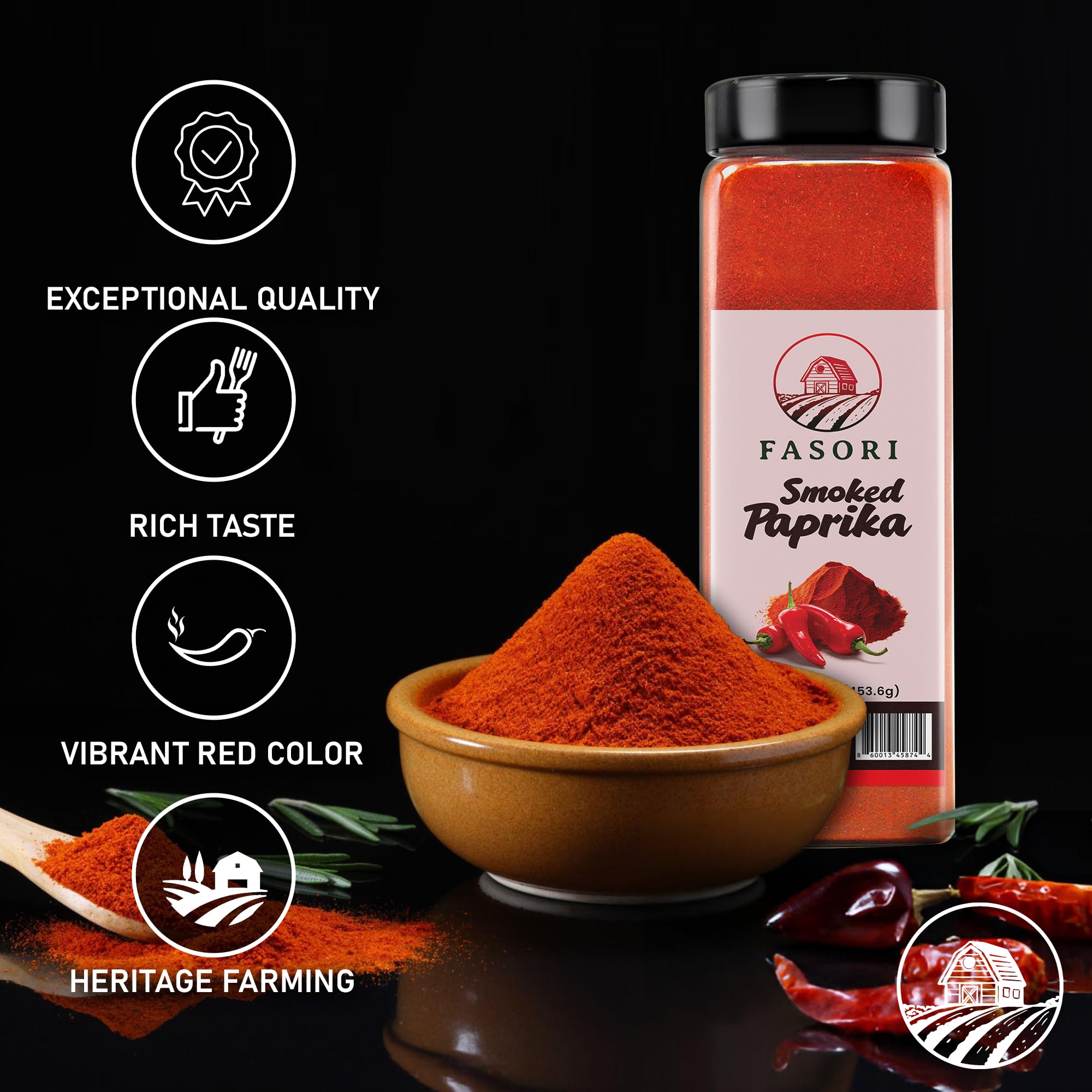 Fasori smoked paprika powder enhances stews and soups with depth and aroma