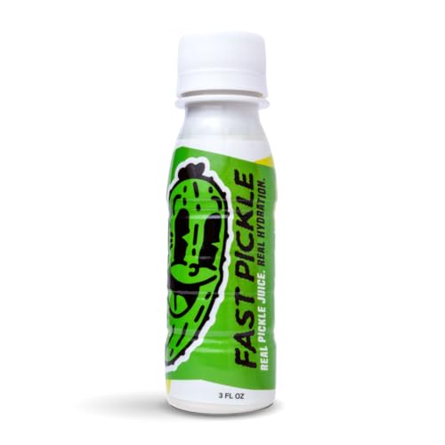 Fast Pickle Juice Shot close-up label emphasizing natural ingredients.