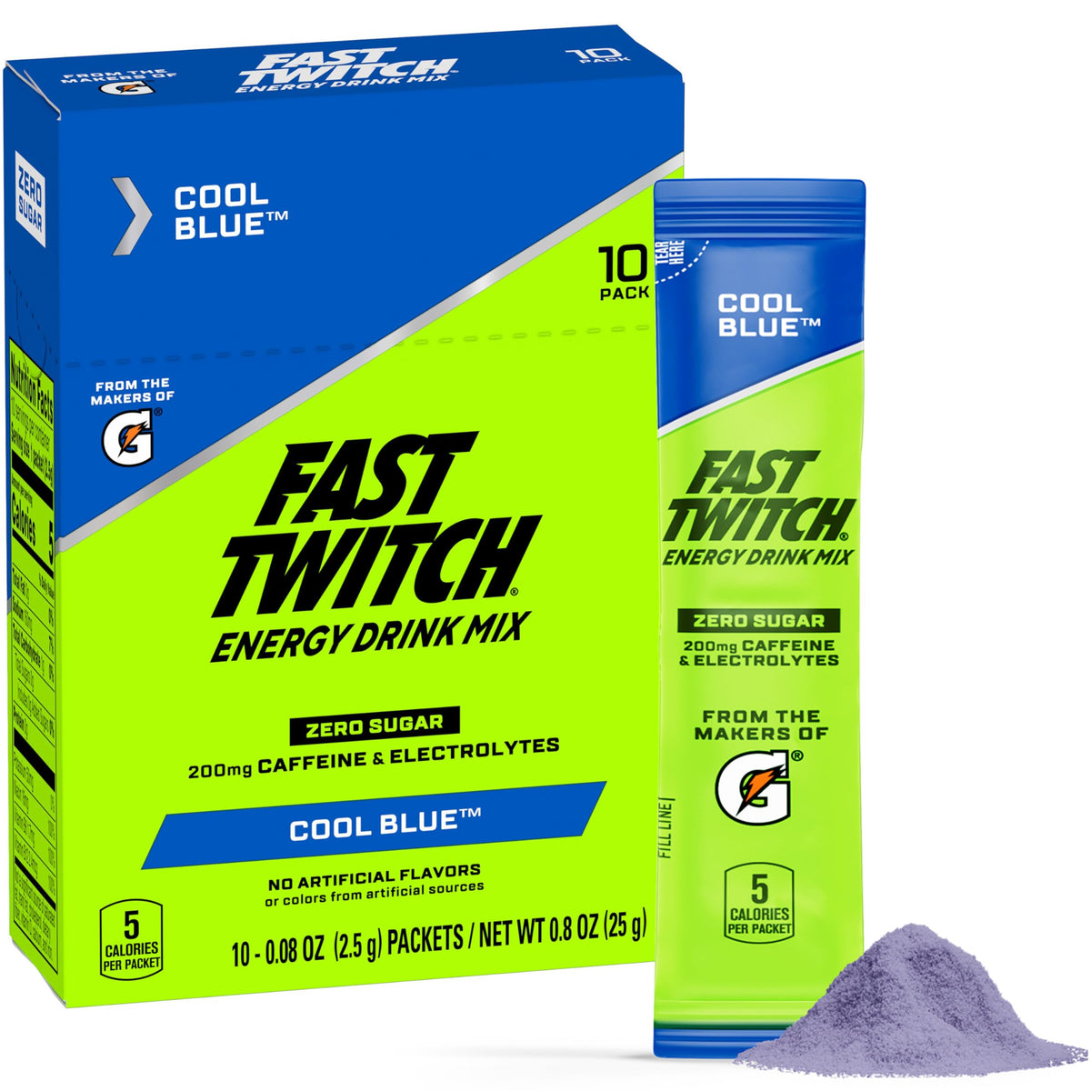 Fast Twitch Glacier Freeze box showing a 10-pack for quick hydration and energy.