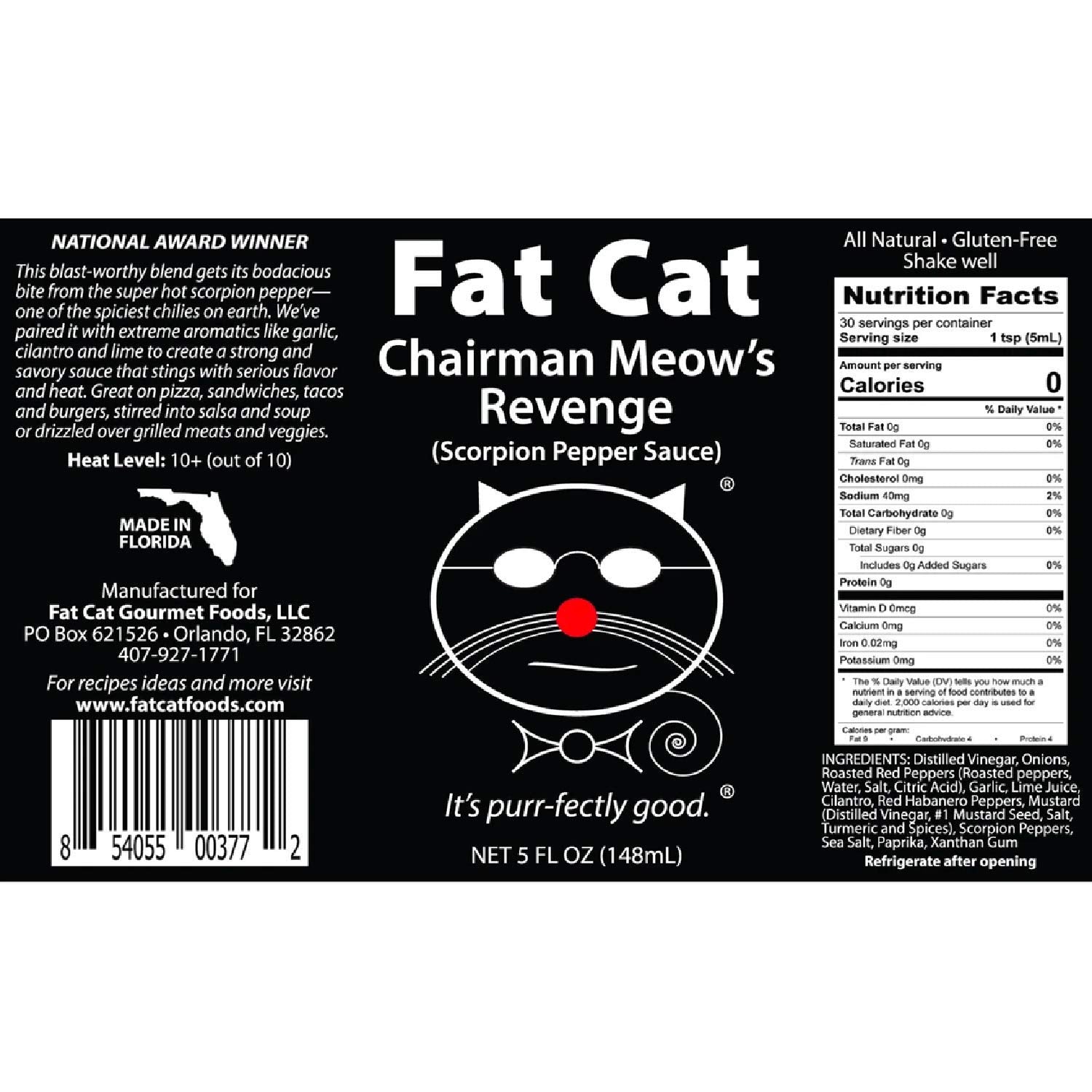 Fat Cat Chairman Meow's Revenge ingredients close-up for bold flavor