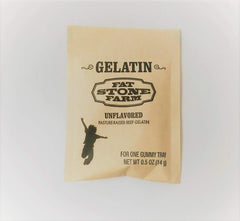 Fat Stone Farm 2 Tbsp packets provide 12 g protein per serving for recipes.