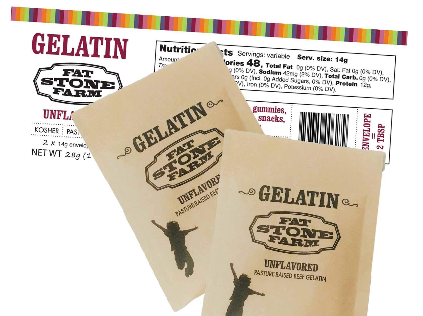 Fat Stone Farm beef gelatin powder dissolving smoothly in liquid for silky textures.