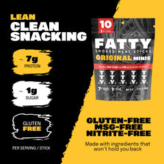 FATTY antibiotic-free pork and grass-fed beef sticks for clean snacking