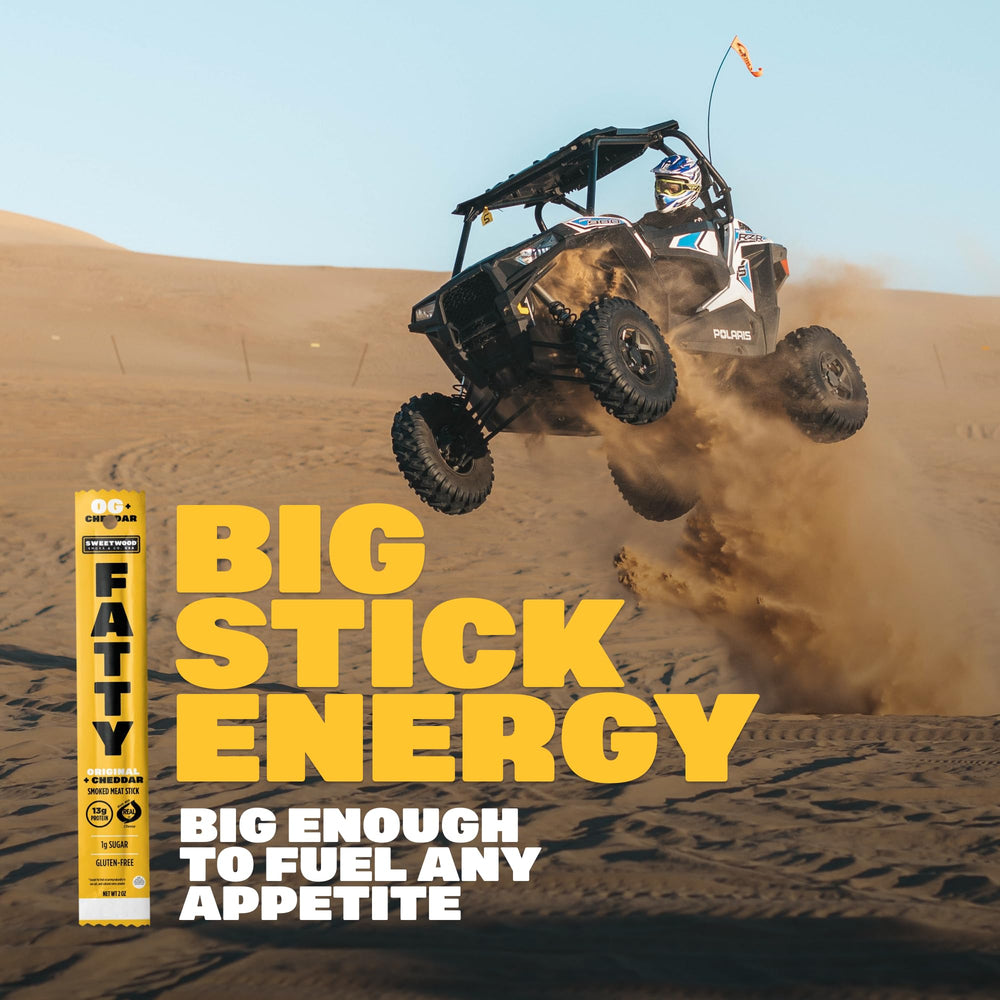 FATTY original cheddar meat sticks individual stick, convenient protein bite
