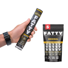 FATTY Meat Sticks Original Pack Front; convenient high-protein snack for on-the-go.