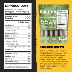 FATTY Mini Meat Sticks on-the-go snack for road trips.