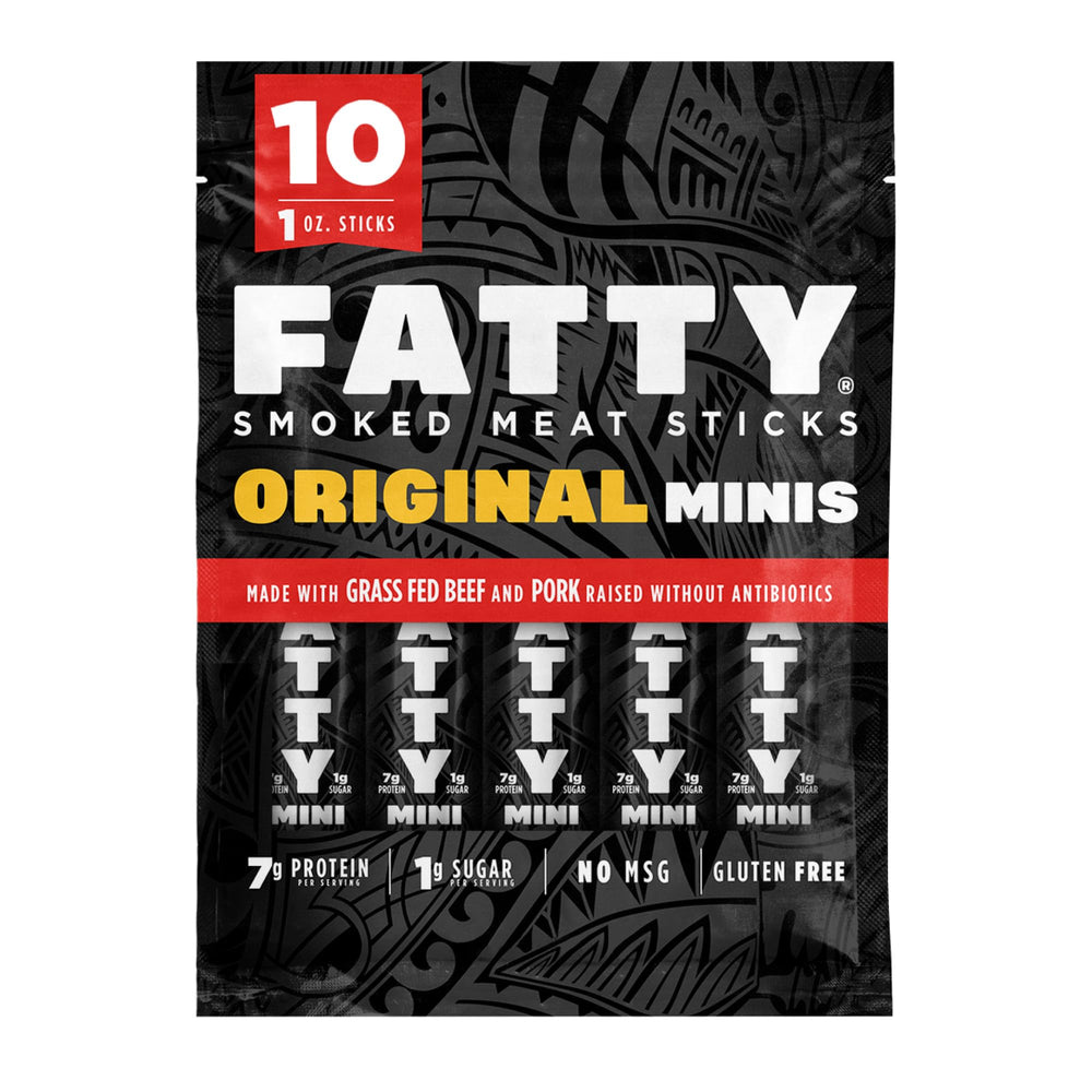 FATTY mini meat sticks original 1oz pack for on-the-go protein