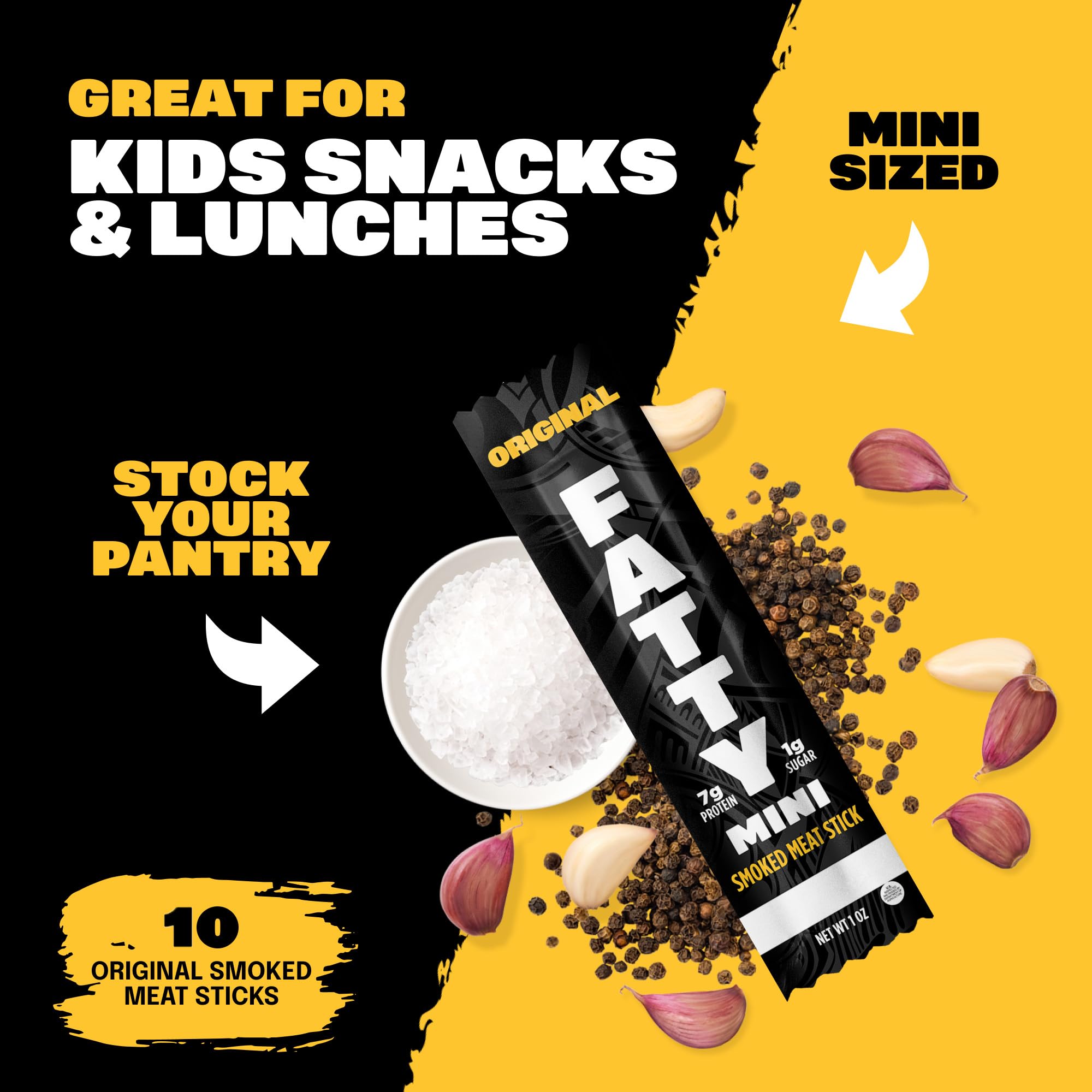 FATTY original minis pack of 10 sticks for lunchboxes