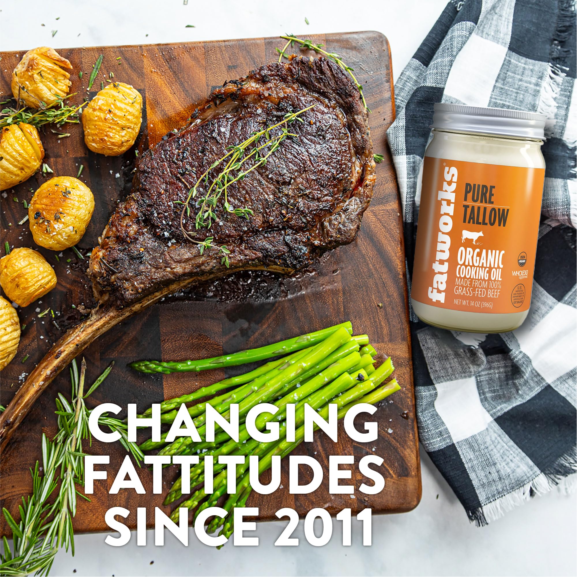 Fatworks tallow roasting vegetables for crisp, flavorful results.