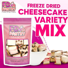 FD Pantry chocolate chip cheesecake bites close-up, creamy sweetness in every bite.