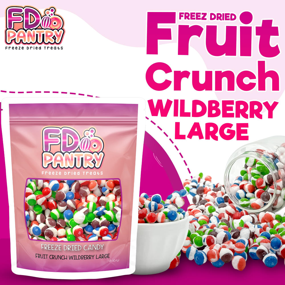 FD Pantry freeze-dried candy texture close-up showcases light crunch and intensified berry flavors.