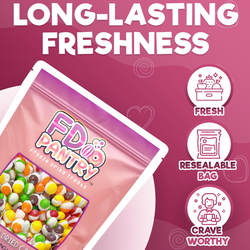FD Pantry Freeze-dried grape candy delivers juicy sweetness with light crunch.