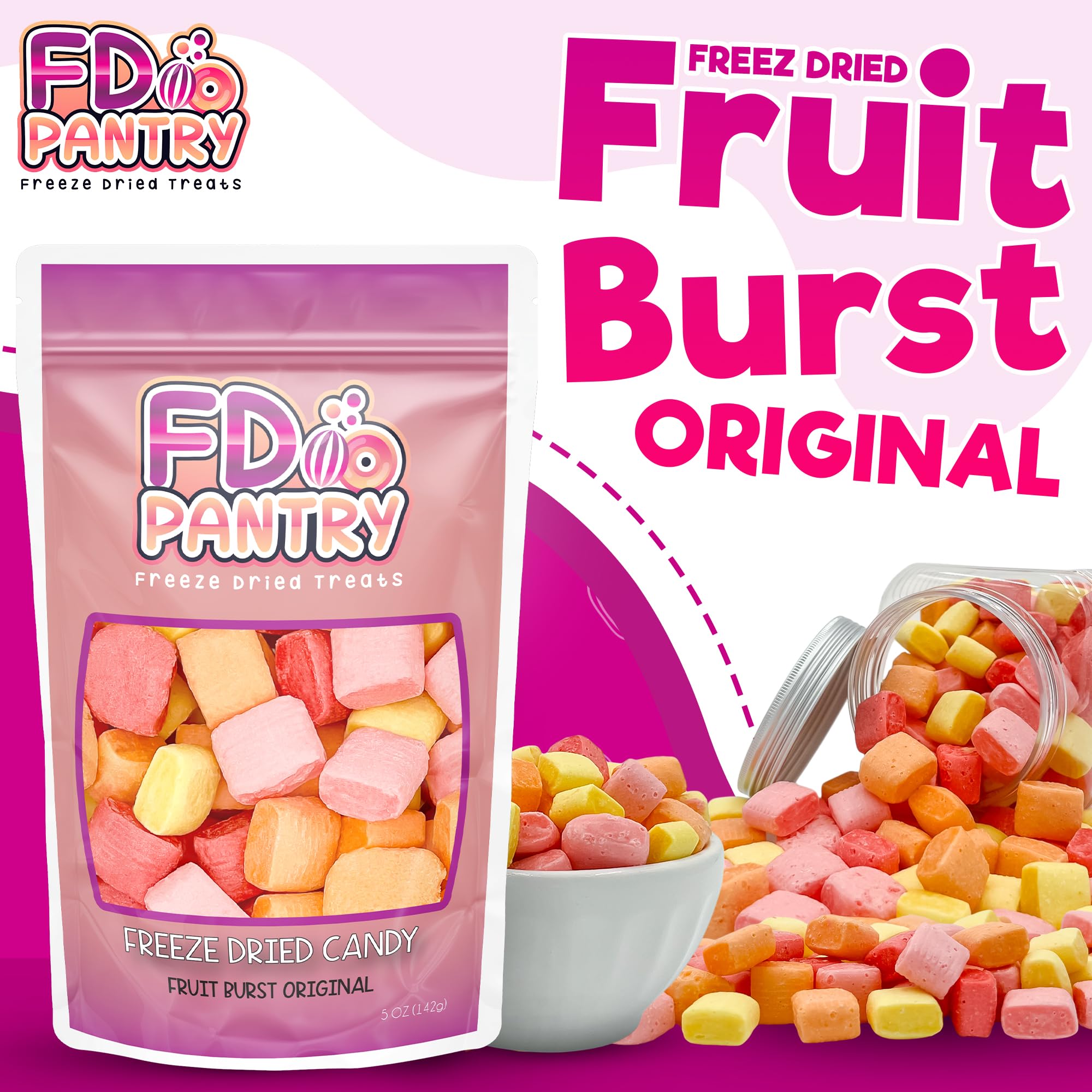 FD Pantry Fruit Burst Orange: tangy bite and satisfying crunch for travel snacking.