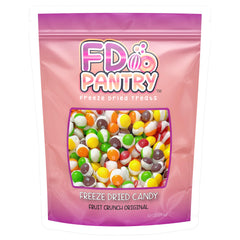 FD Pantry Fruit Crunch Rainbow bag showing assorted flavors for on-the-go snacking.