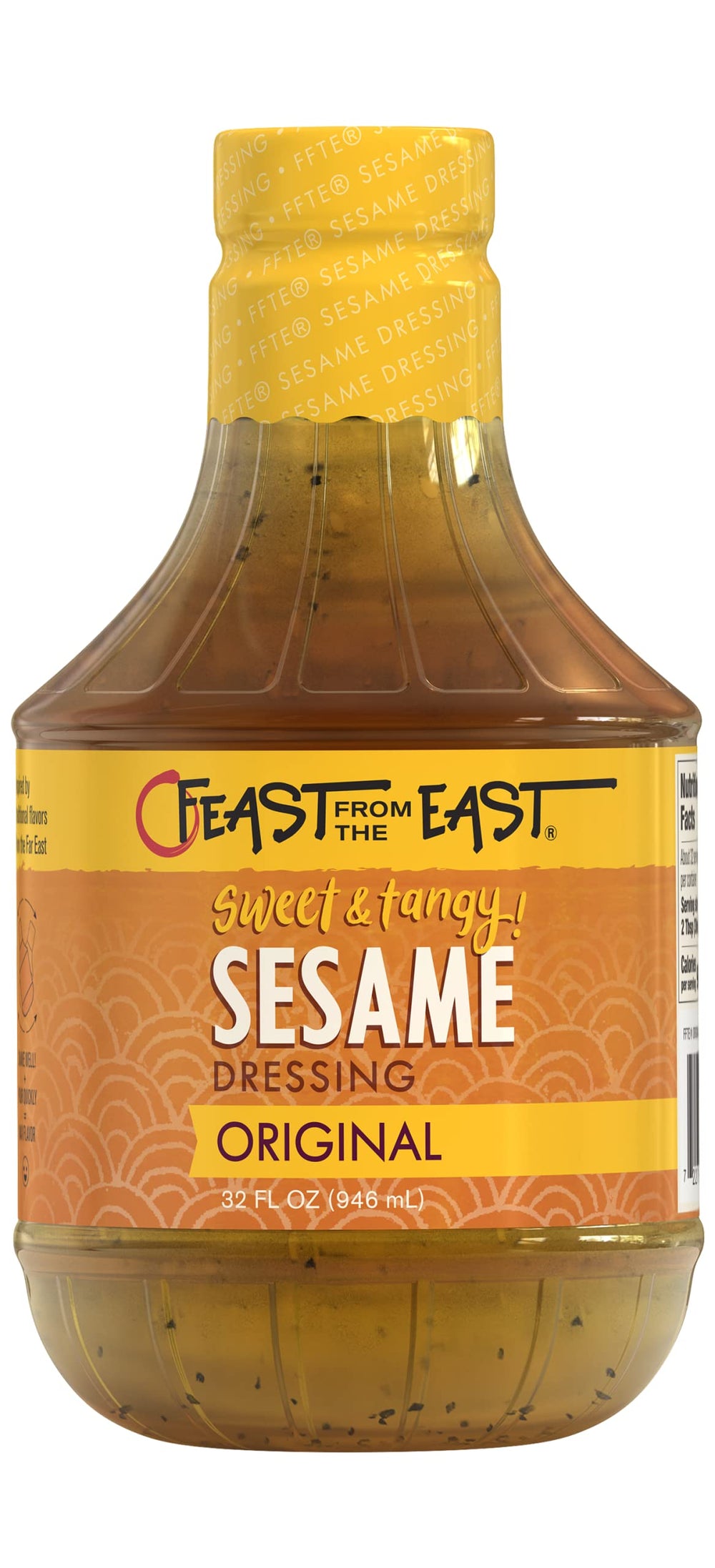 Feast From The East sesame dressing bottle front, gluten-free option