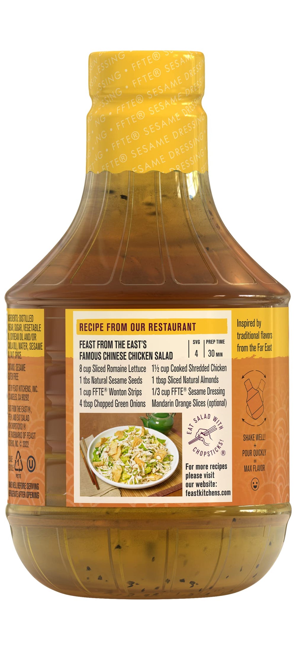 Feast From The East sesame dressing ingredients closeup showing gluten-free recipe