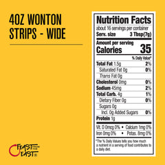 Feast From The East Wonton Strips crisp bite ideal for salads.